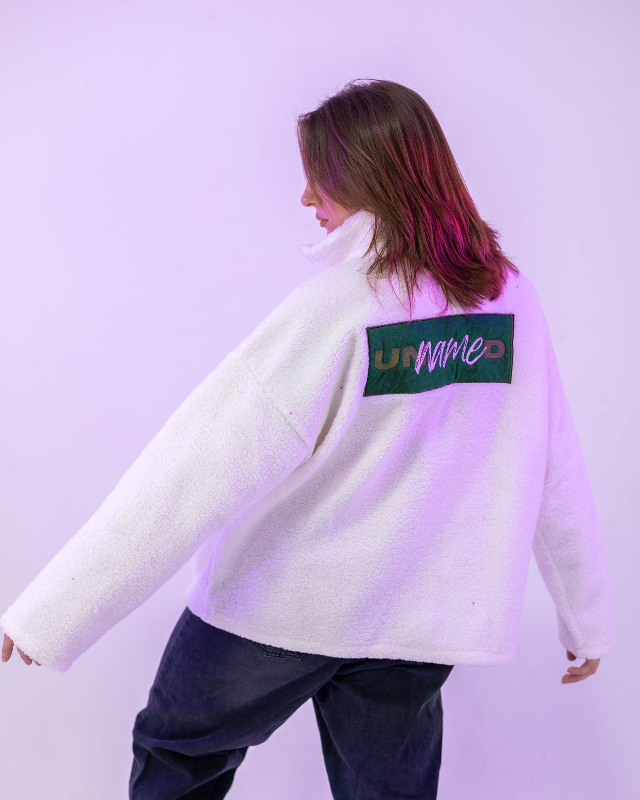 WhiteXOlivegreen Fleece Jacket